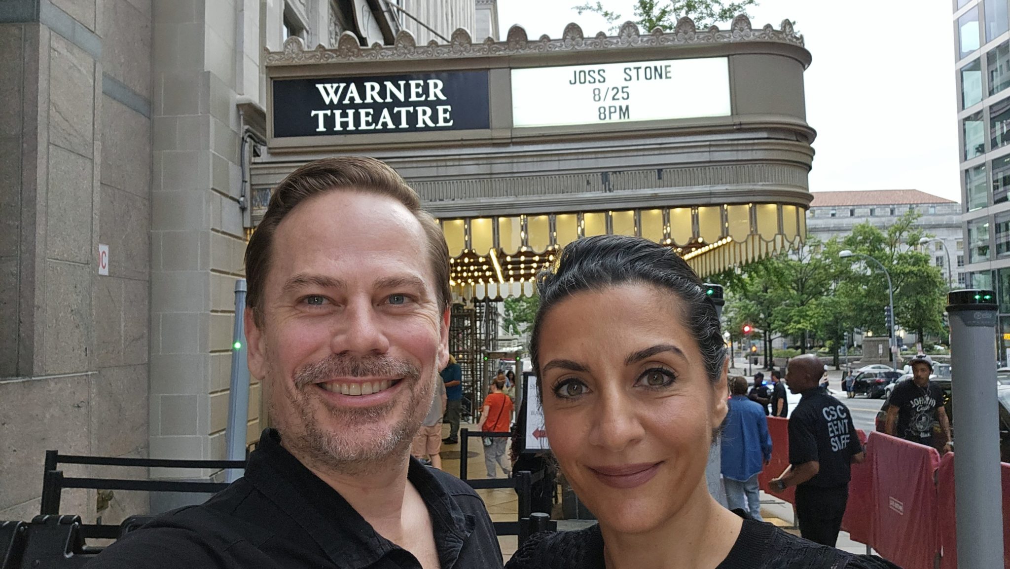 Matthew and Tijan Brown outside a Joss Stone concert at Warner Theater.