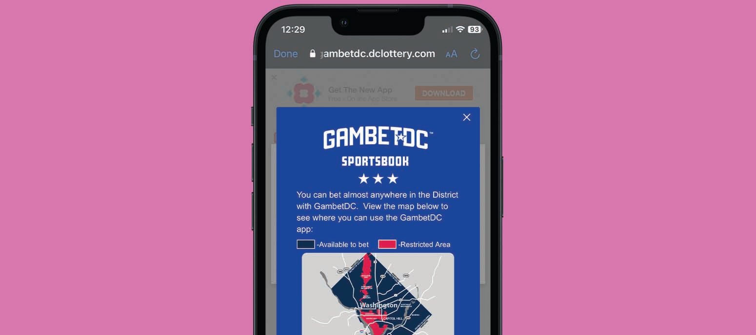 GambetDC on a phone screen.