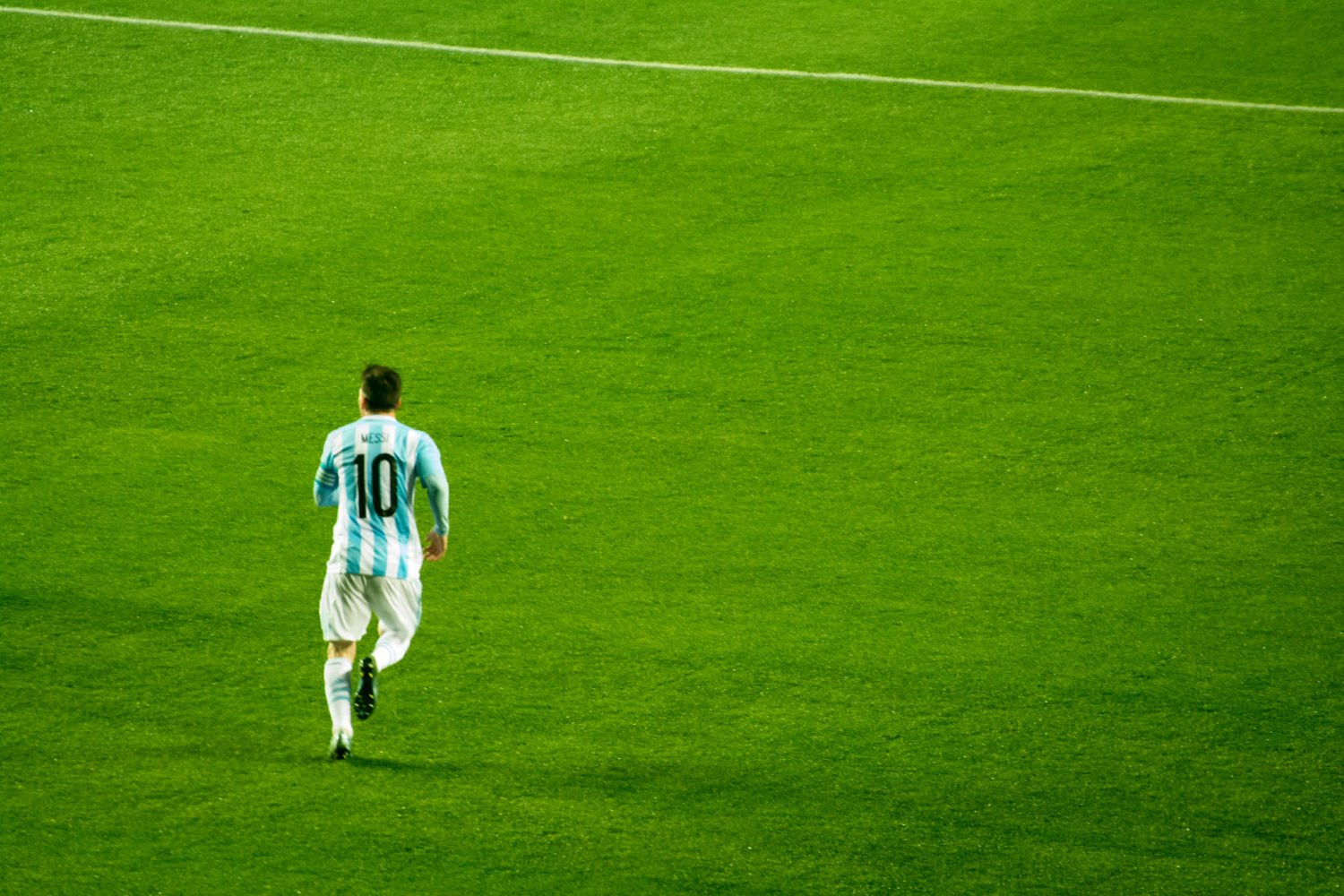 Lionel Messi on the pitch.