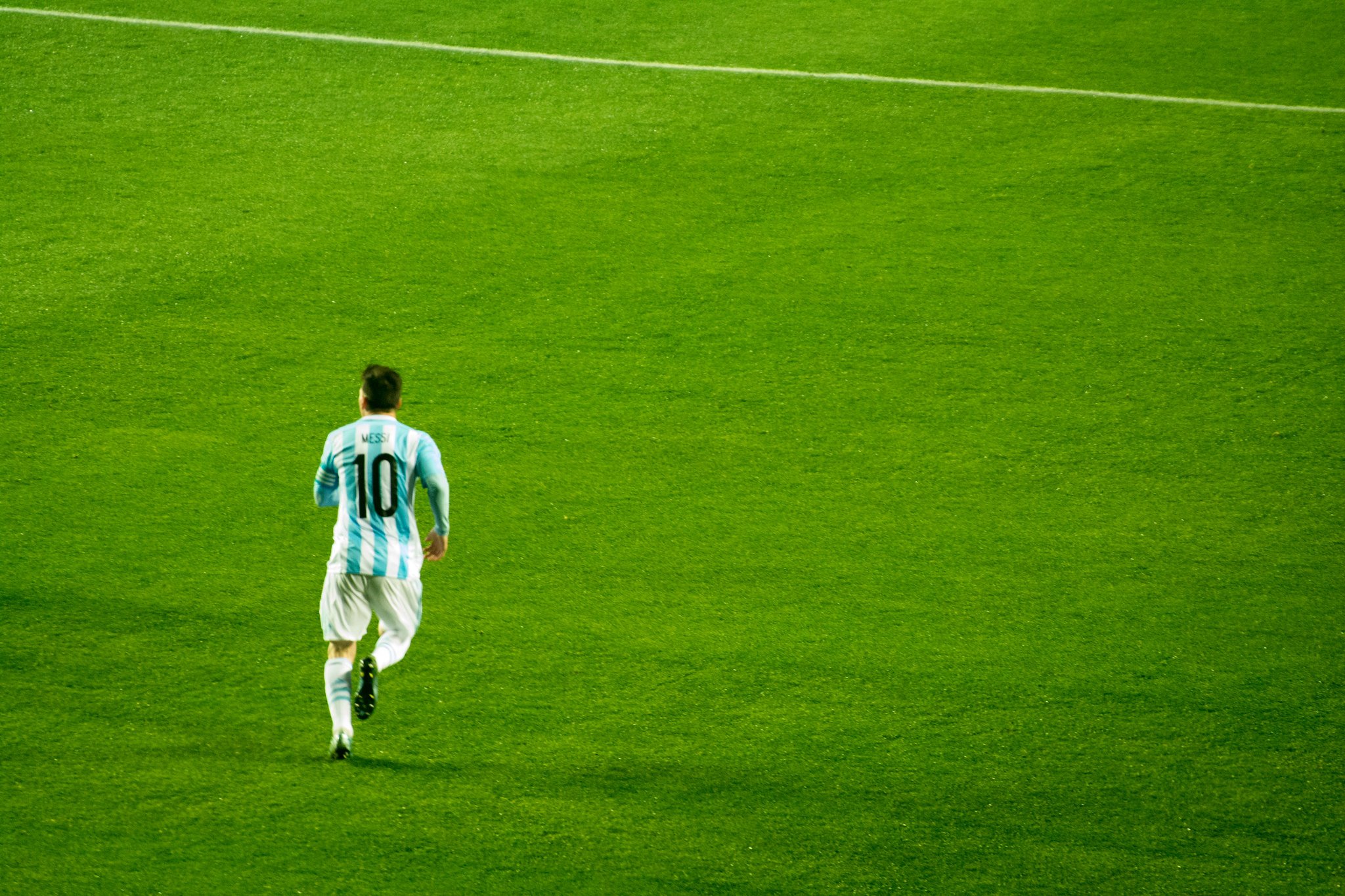Lionel Messi on the pitch.