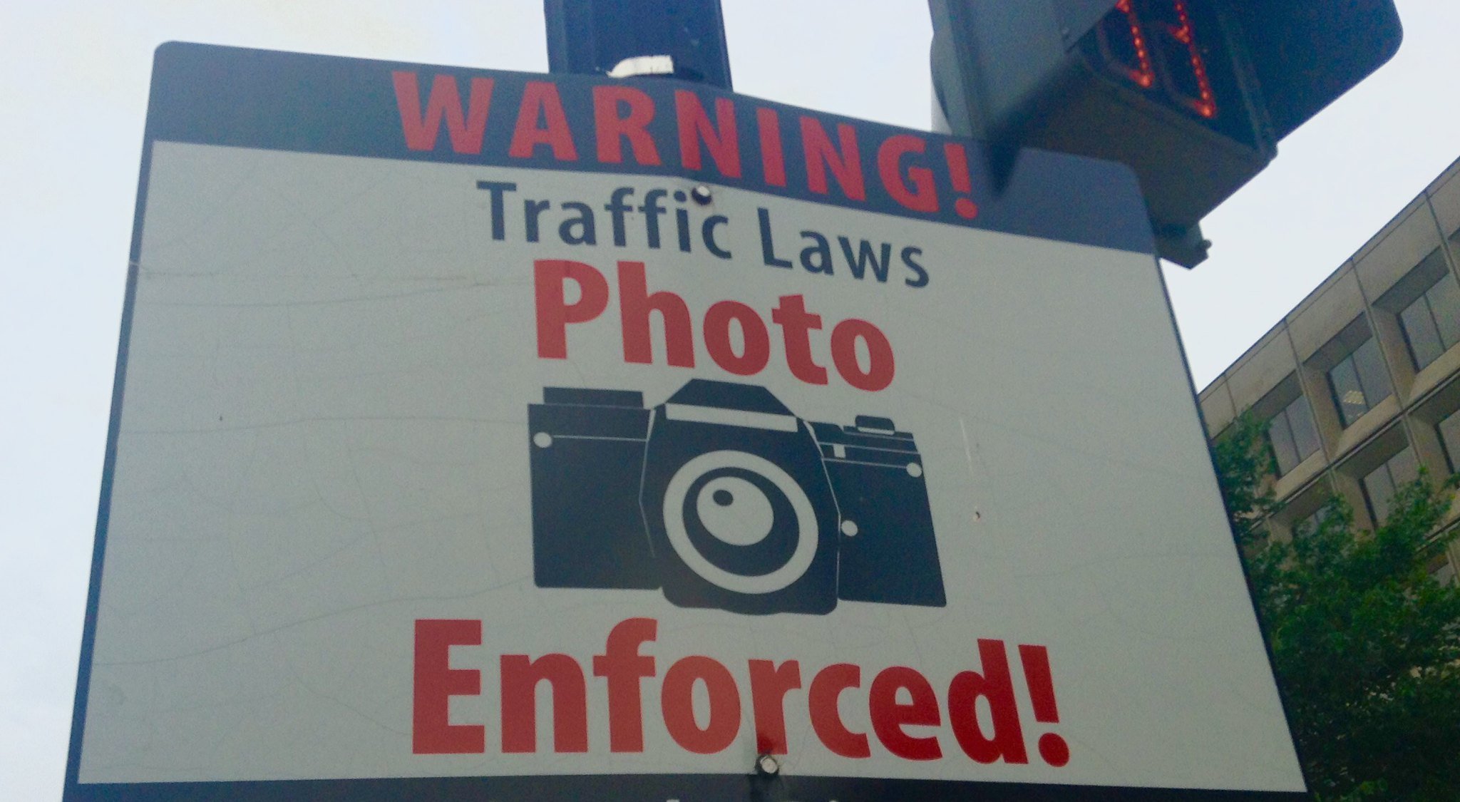 A speed camera sign in DC.
