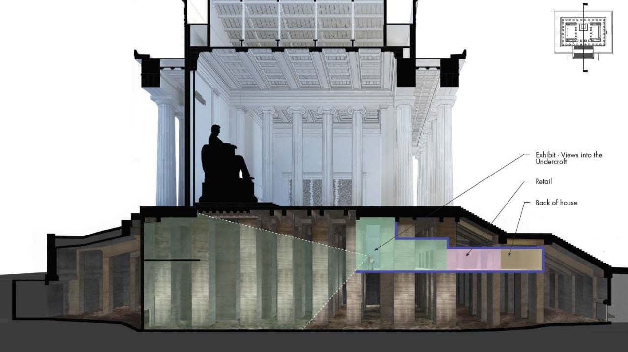 01 Lincoln Memorial undrcroft - cross section - Washingtonian