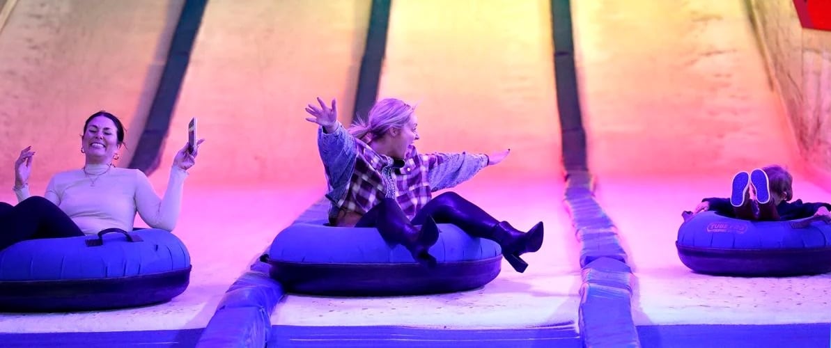 Winter Wonderfest is bringing snow tubing to Nationals Park. Photo courtesy of Magic Ice.
